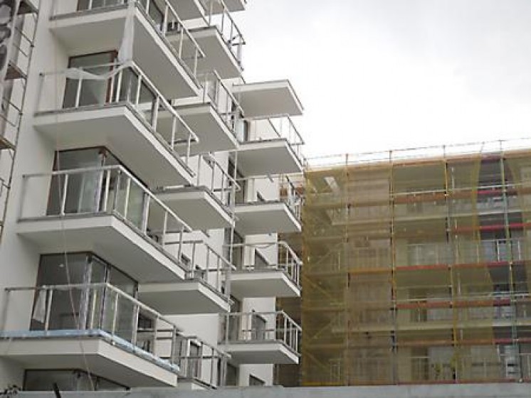 Elewacja z balkonami jednego z budynków – Apartamenty przy Kościelnej