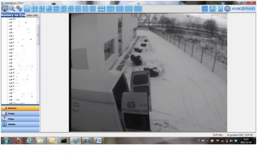 Obraz z kamery zewnętrznej w oprogramowaniu exacqVision – zakład pod Poznaniem