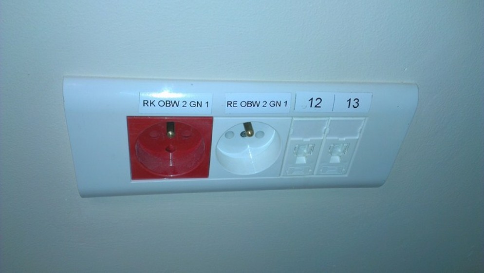 Gniazda zasilania dedykowanego i ogólnego z gniazdami RJ45 – PBS, filia Komorniki