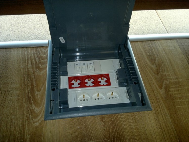 Puszka podłogowa z gniazdami zasilania dedykowanego i RJ45 – PBS, filia Suchy Las